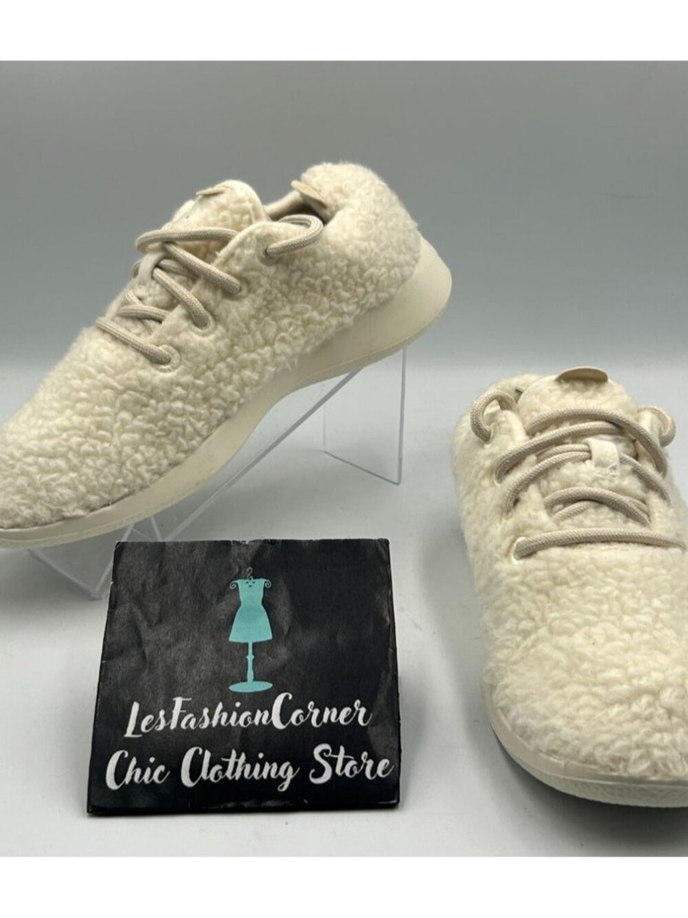 NWOB Allbirds Women's Cream Wool Runner Fluffs Casual Lace-Up Sneakers Sz 8 3279 - Picture 3 of 16